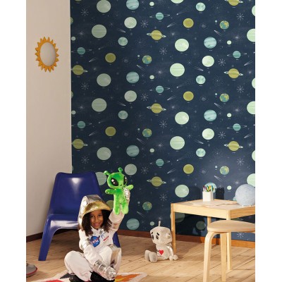 Paper pintat PLANETES INFANTILS BLAU MARÍ MNM_10568_60_66 2