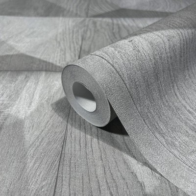 Papel de parede MADEIRA 3D CINZA 34854