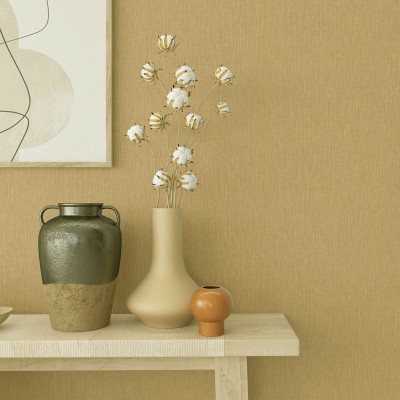 Papel de parede TEXTURIZADO LISO MARROM MOSTARDA 33965