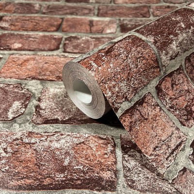 Papel pintado LADRILLO ROJIZO CON RELIEVE 34833