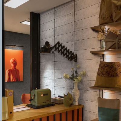 Papel pintado BLOQUE HORMIGÓN GRIS 34860 2