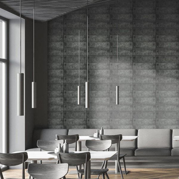 Papel de parede BLOCO DE CONCRETO CINZA ESCURO 34861