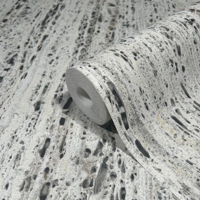 Papel de parede MÁRMORE TRAVERTINO CINZA MARROM 33350