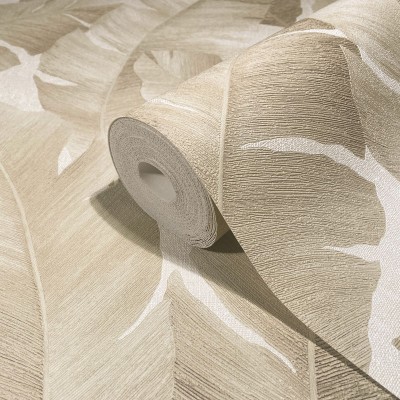 Papel de parede FOLHAS TROPICAIS BEGE 31625 Papel de parede FOLHAS TROPICAIS BEGE 31625