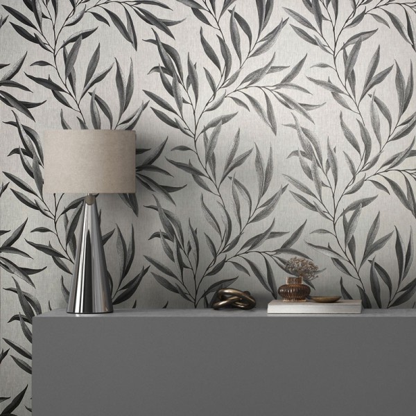 Papel pintado HOJAS GRISES 32201 Papel pintado HOJAS GRISES 32201