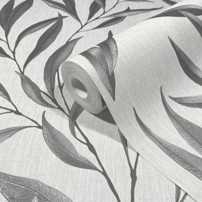 Papel pintado HOJAS GRISES 32201 Papel pintado HOJAS GRISES 32201