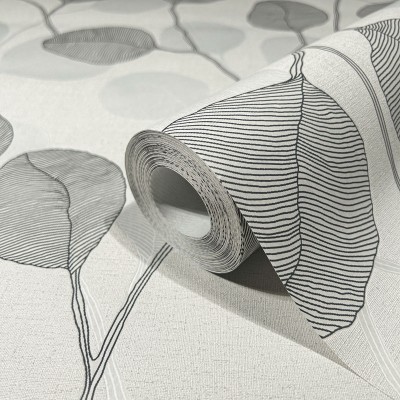 Papel pintado HOJAS CON LINEAS 34810