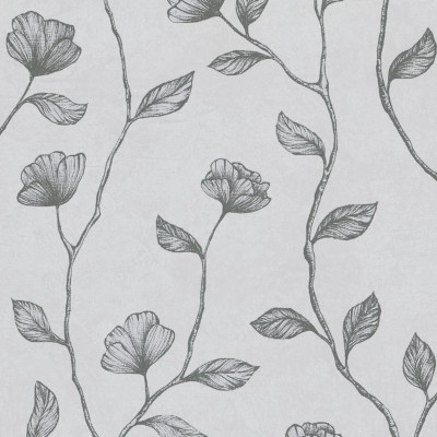 Paper pintat FLORS PLATA GRIS 34802 Paper pintat FLORS PLATA GRIS 34802