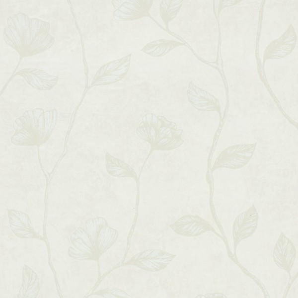 Papel de parede FLORES BRANCO PEROLADO 34803