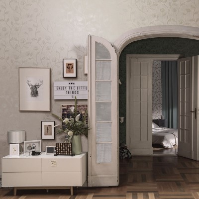 Papel pintado FLORES BLANCO PERLA 34803