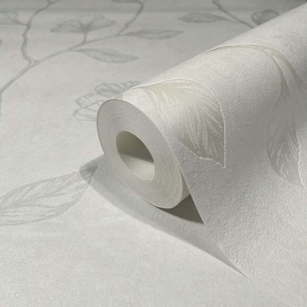 Papel de parede FLORES BRANCO PEROLADO 34803 Papel de parede FLORES BRANCO PEROLADO 34803