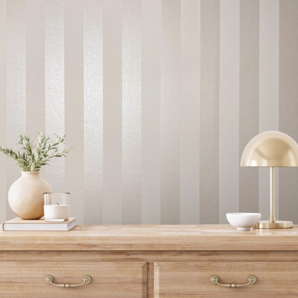 Papel pintado RAYAS BEIGE PERLADO 31322