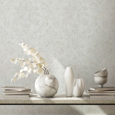 Paper pintat DAMASC BLANC EFECTE ENVELLIT 34811 Paper pintat DAMASC BLANC EFECTE ENVELLIT 34811