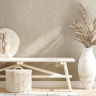 Papel pintado DAMASCO BEIGE EFECTO ENVEJECIDO 34812 2