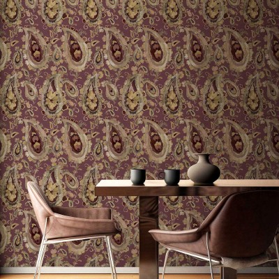 Papel de parede GOTAS PAISLEY BORDÓ 39018
