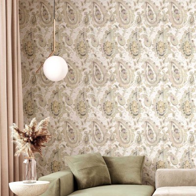 Papel de parede GOTAS PAISLEY VINTAGE ROSA 39014