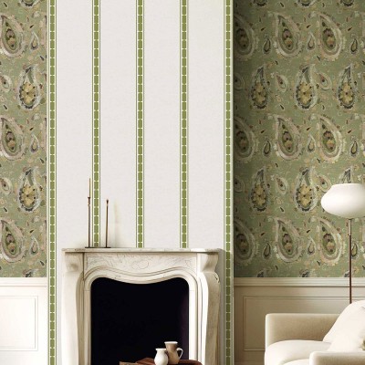 Papel pintado GOTAS PAISLEY VERDE 39015 2