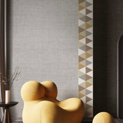 Sanefa Paper Pintat TRIANGLES OCRE I MARRÓ B39093 2