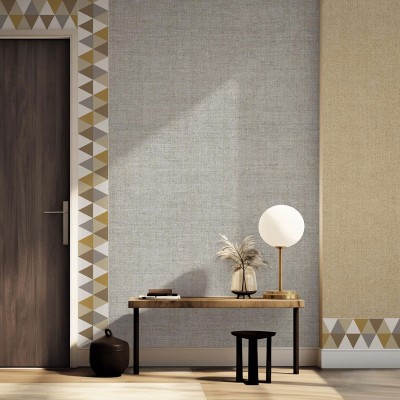 Faixa Papel de Parede TRIÂNGULOS OCRE E MARROM B39093