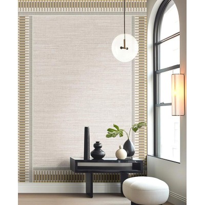 Cenefa Papel Pintado FORMAS GEOMÉTRICAS MARRÓN Y GRIS B39081