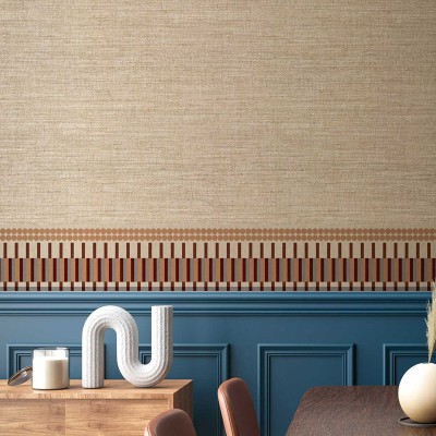 Cenefa Papel Pintado FORMAS GEOMÉTRICAS BURDEOS B39088