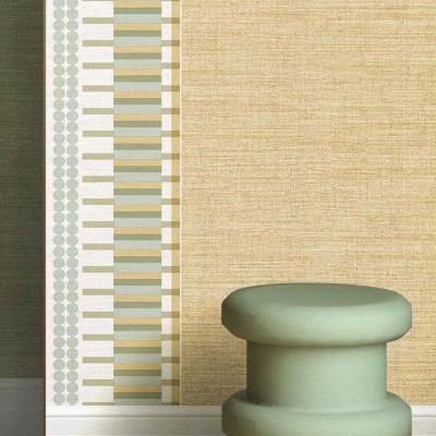 Cenefa Papel Pintado FORMAS GEOMÉTRICAS VERDE OCRE B39085
