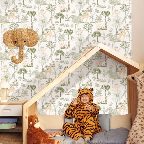 Paper pintat ANIMALS SABANA VERD I TARONJA MNM_10573_70_07 Paper pintat ANIMALS SABANA VERD I TARONJA MNM_10573_70_07