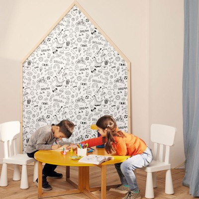 Papel de parede INFANTIL CÓMIC PRETO E BRANCO MNM_10582_90_90