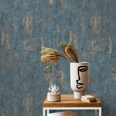 Paper pintat TEXTURA INDUSTRIAL BLAU I DAURAT Paper pintat TEXTURA INDUSTRIAL BLAU I DAURAT