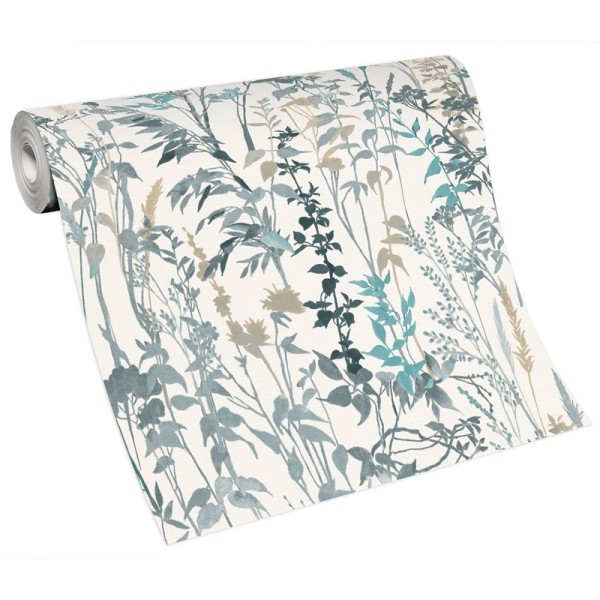 Papel pintado PLANTAS Y VEGETACIÓN AZUL GRISÁCEO 10258-18