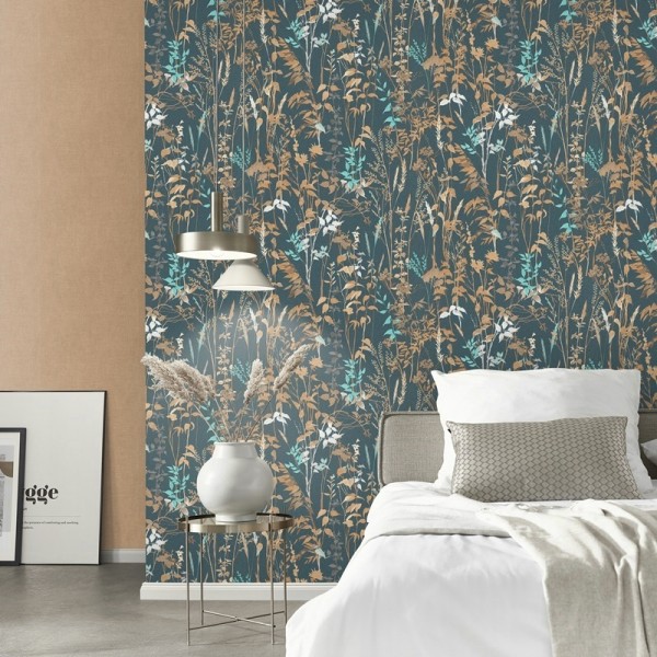 Papel de parede PLANTAS E VEGETAÇÃO AZUL MARINHO 10258-08 Papel de parede PLANTAS E VEGETAÇÃO AZUL MARINHO 10258-08