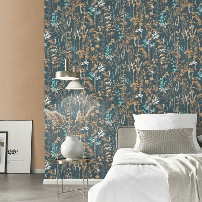 Papel pintado PLANTAS Y VEGETACIÓN AZUL MARINO 10258-08