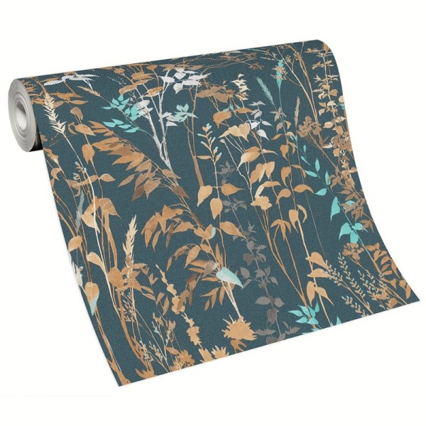 Papel pintado PLANTAS Y VEGETACIÓN AZUL MARINO 10258-08