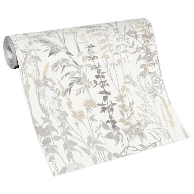 Paper pintat PLANTES I  VEGETACIÓ BEIGE I GRIS 10258-14