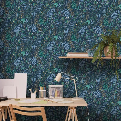 Papel pintado JARDÍN ACUARELA AZUL Y VERDE GNL2_10169_97_85 Papel pintado JARDÍN ACUARELA AZUL Y VERDE GNL2_10169_97_85