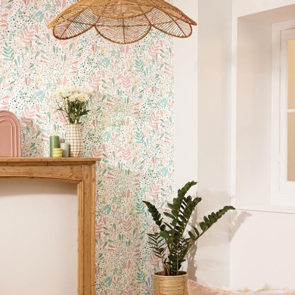 Papel pintado JARDÍN ACUARELA ROSA Y VERDE AGUA GNL2_10169_04_58 Papel pintado JARDÍN ACUARELA ROSA Y VERDE AGUA GNL2_10169_04_58