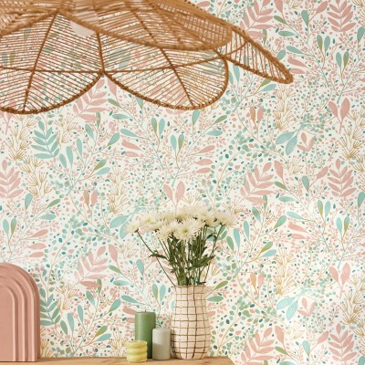 Papel pintado JARDÍN ACUARELA ROSA Y VERDE AGUA GNL2_10169_04_58 Papel pintado JARDÍN ACUARELA ROSA Y VERDE AGUA GNL2_10169_04_58