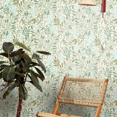 Papel pintado JARDÍN ACUARELA VERDE I CAQUI GNL2_10169_07_34