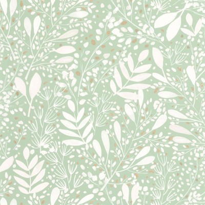 Papel pintado JARDÍN ACUARELA BLANCO Y VERDE GNL2_10169_70_73