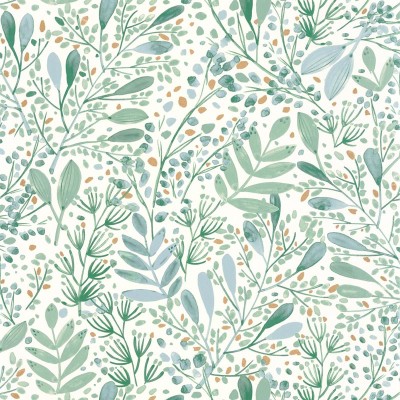 Papel de parede JARDIM AQUARELA VERDE E AZUL GNL2_10169_76_20 Papel de parede JARDIM AQUARELA VERDE E AZUL GNL2_10169_76_20