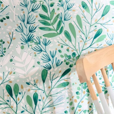 Papel pintado JARDÍN ACUARELA VERDE Y AZUL GNL2_10169_76_72