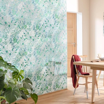 Papel pintado JARDÍN ACUARELA VERDE Y AZUL GNL2_10169_76_72 2