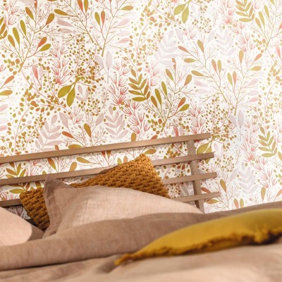 Paper pintat JARDÍ AQUAREL·LA ROSA I OCRE GNL2_10169_40_02 2