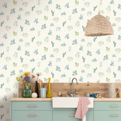 Papel pintado PLANTAS AROMÁTICAS VERDE AGUA GNL2_10537_07_21 Papel pintado PLANTAS AROMÁTICAS VERDE AGUA GNL2_10537_07_21