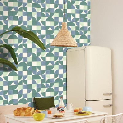 Papel pintado MODERNO FORMAS GEOMÉTRICAS AZULES Y VERDES GNL2_10536_06_90 2