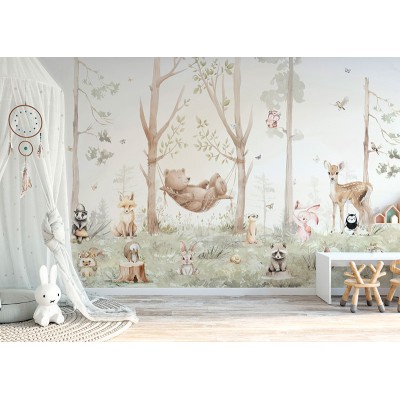 Mural Infantil Tranquilidad en el Bosque ANIM663 2