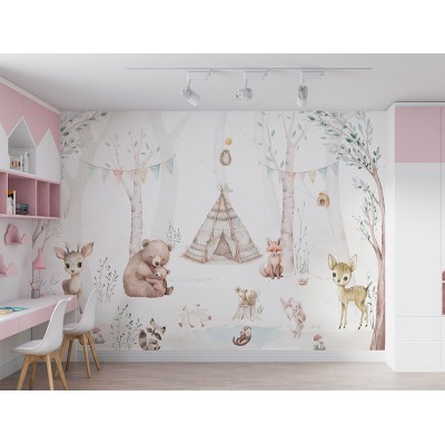 Mural Infantil Acampamento ANIM664 2