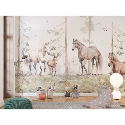 Mural Infantil Caballos al Galope ANIM667 2