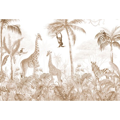 Mural Infantil Selva Monocromàtica ANIM672 Mural Infantil Selva Monocromàtica ANIM672