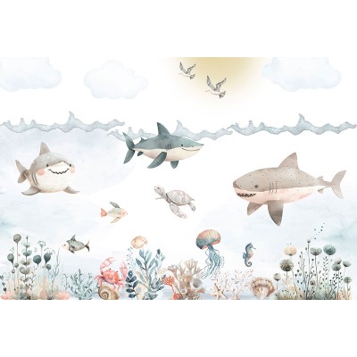 Mural Infantil Vida Marina ANIM676 Mural Infantil Vida Marina ANIM676